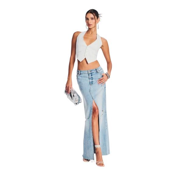 SER.O.YA Matilda Maxi Denim Skirt Size 26 (XS) - Picture 1 of 11